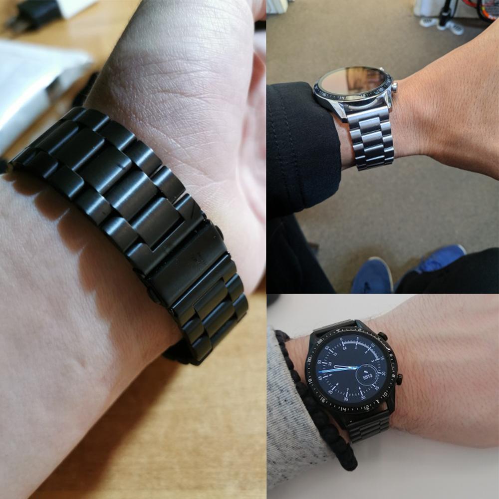 Bracelet en métal d'origine pour Huawei montre GT Bracelet de montre intelligente 22mm Bracelet de remplacement en acier inoxydable pour LEM12 LF26