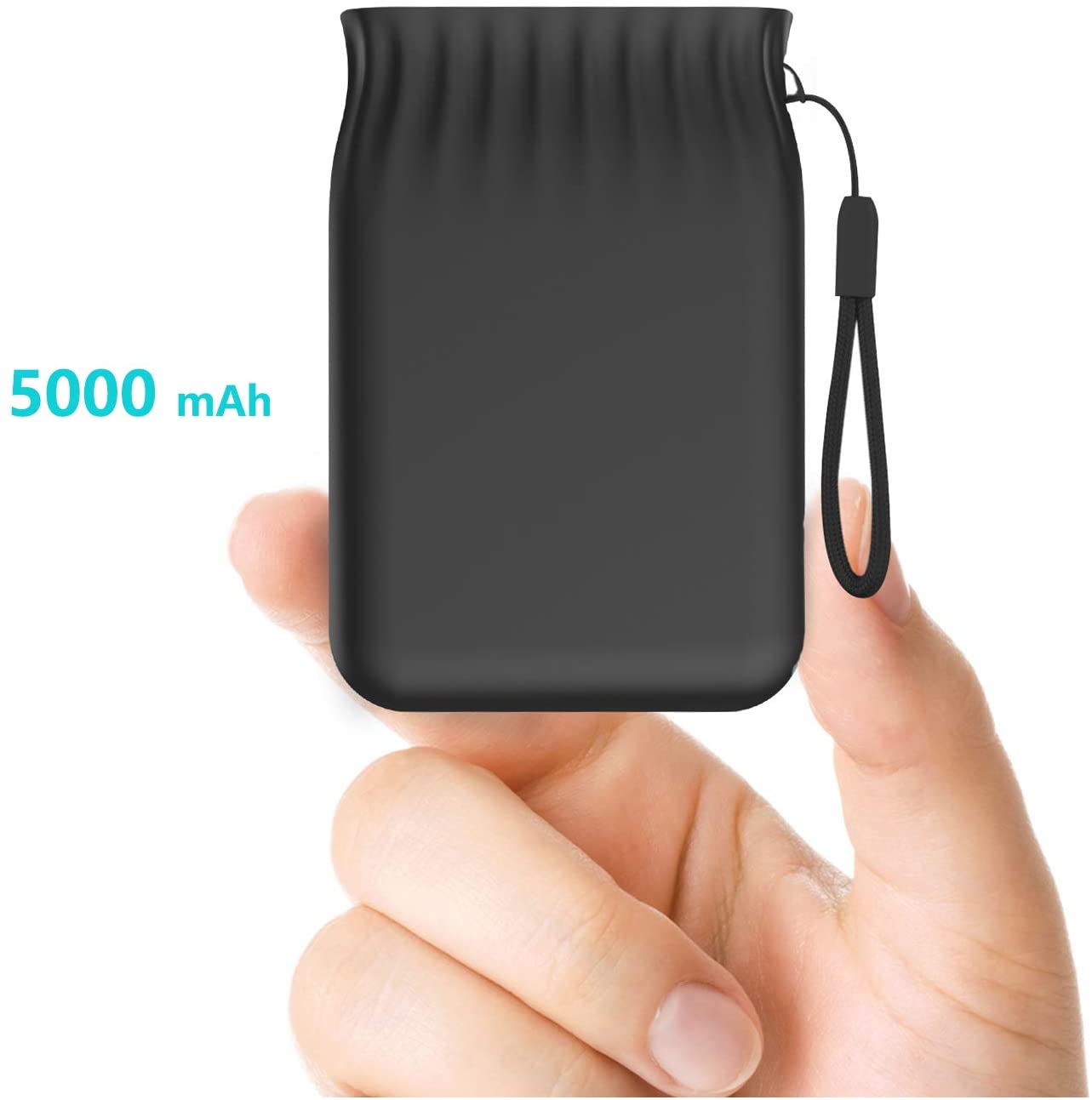 5000mAh cute cat Power Bank Portable Charging External Battery Slim Poverbank For iphone Xiaomi External Battery white powerbak: Black