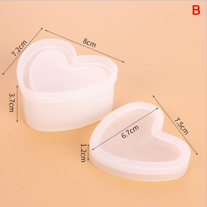 Collar hexagonal de silicona transparente para joyas, caja almacenamiento molde de fundición de resina herramientas de manualidades DIY, 1 ud.: B