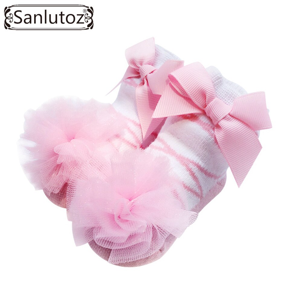 Sanlutoz Babysokjes Baby Sokken voor Meisjes Pasgeborenen Prinses Verjaardag Baby Meisje Sokken Mary Jane 0-12 maanden: Pink Tulle with Bow