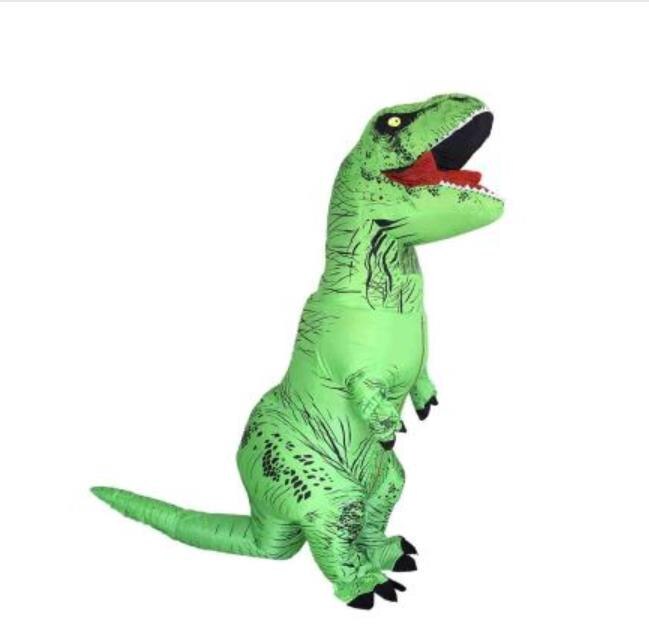 IK NFLATABLE Dinosaurus T REX Kostuums voor vrouwen Blowup T-Rex Dinosaurus Halloween Opblaasbare kostuum mascotte Partij kostuum voor volwassen: Army Green / XL