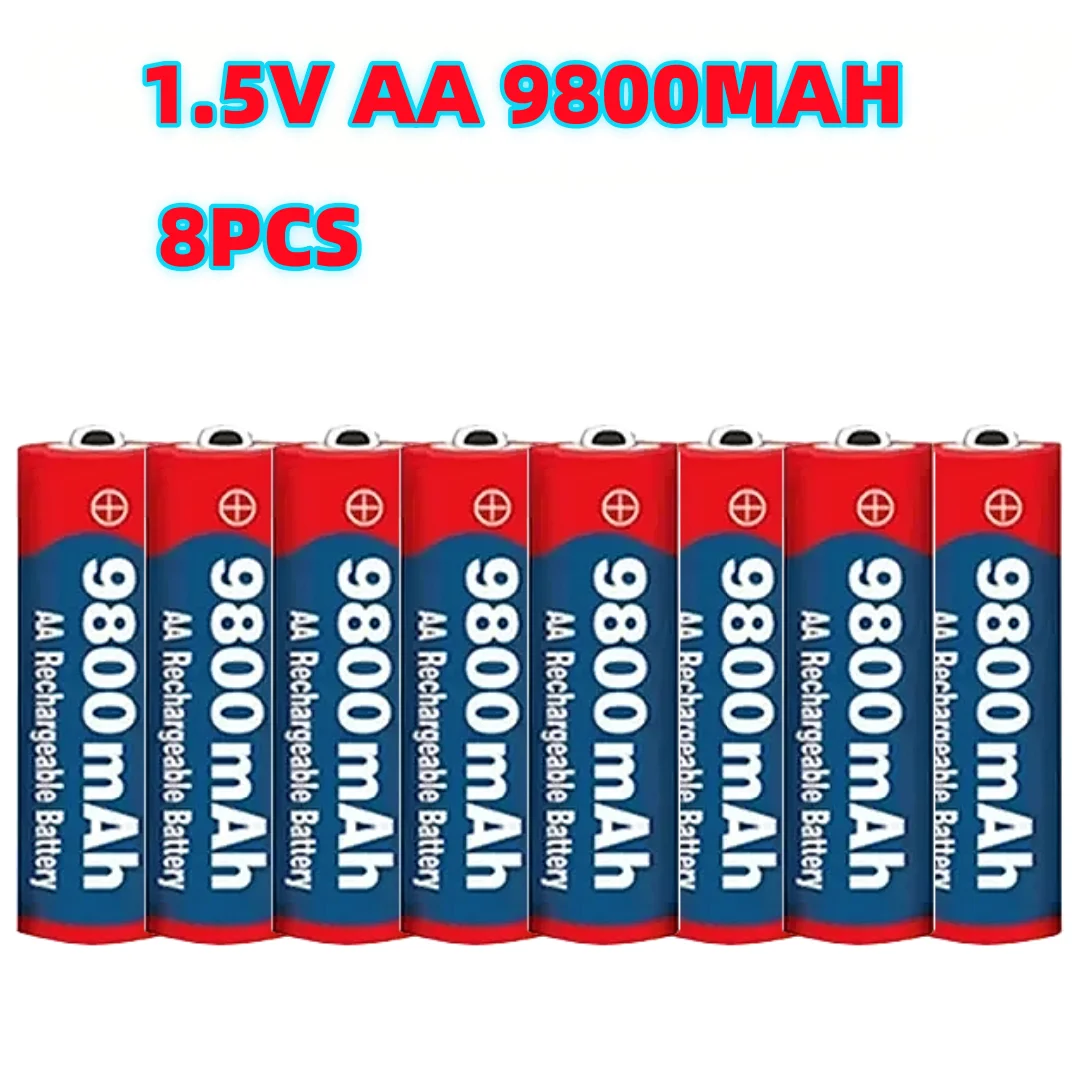 1,5 V AA 9800 mAh wiederaufladbarer Akku 100 % Original hochwertiges AA für LED-Leuchten, Spielzeugkameras, Mikrofonbatterie: Rosa