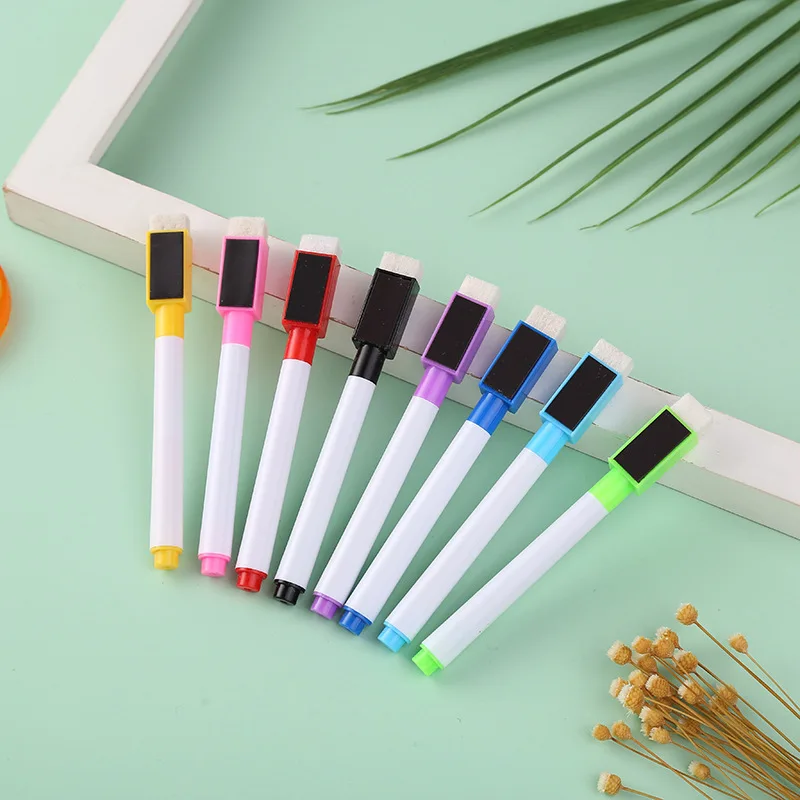 8 Pcs Erasable Whiteboard Pens Set - Magnetic, Easy to Wipe, Scratch-Free Markers with Color Random - Office Supplies