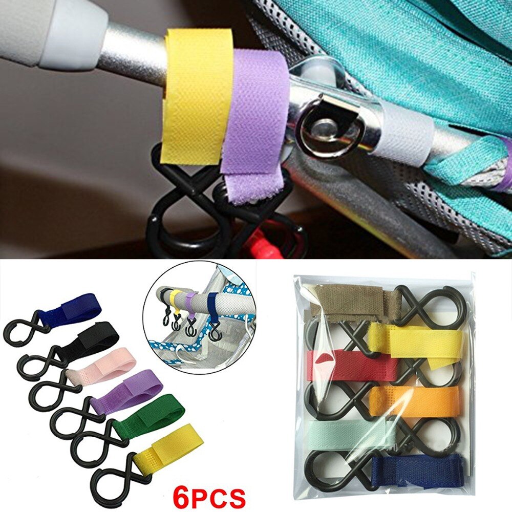 6 teile/satz Kinderwagen Haken Rollstuhl Kinderwagen Pram Wagen Tasche Aufhänger Haken Baby Kinderwagen Einkaufstasche Clip Kinderwagen Zubehör