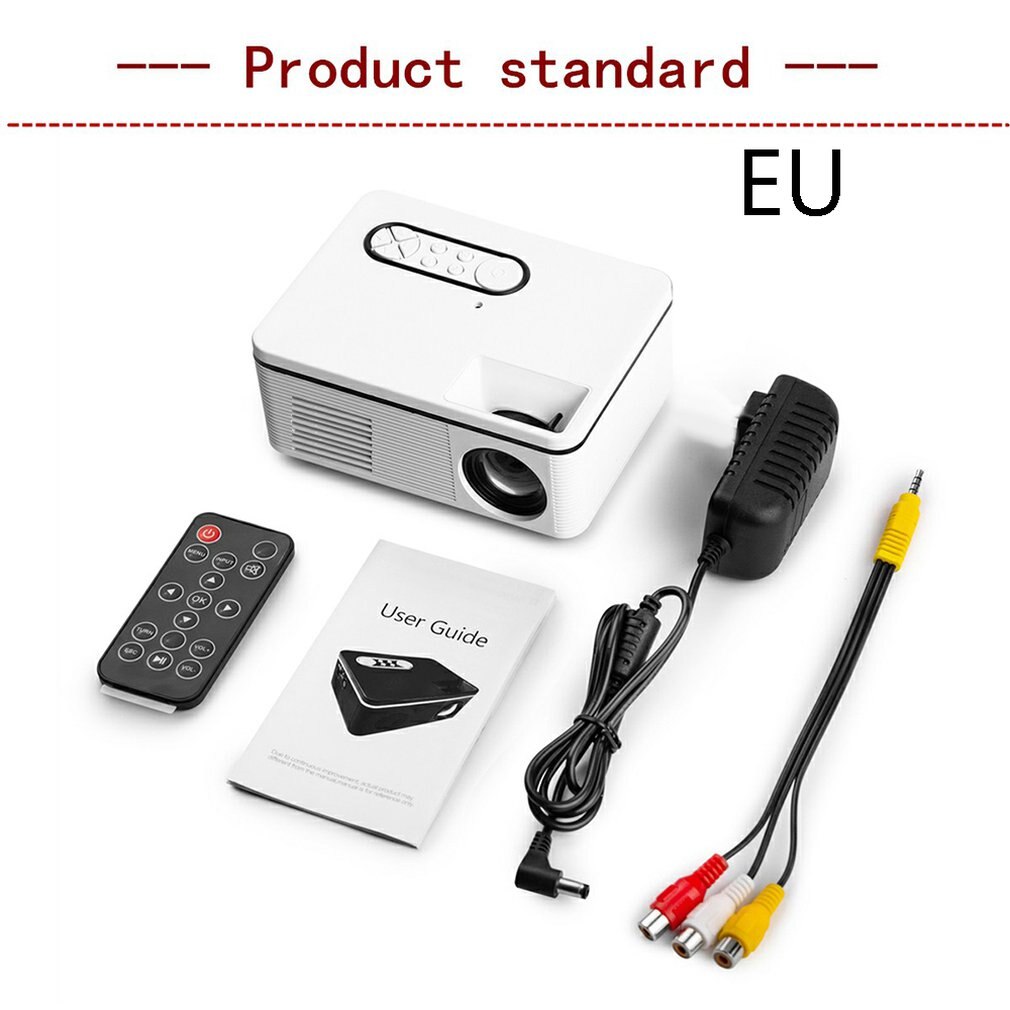 Hd Led Portable Mini projecteur vidéo pour Home cinéma jeu film cinéma projecteur 1080P projecteur Au Plug: EU WHITE