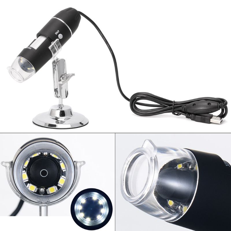 Microscopio Digital Usb 1600x Zoom Optico HD 8 Leds- UNIT Electronics