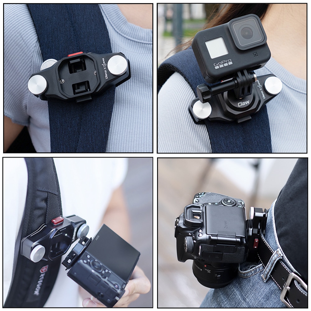 Ulanzi griffe fixation rapide plaque pince DSLR GoPro Action caméra sac à dos sangle pince trépied adaptateur cardan stabilisateur plaque de montage