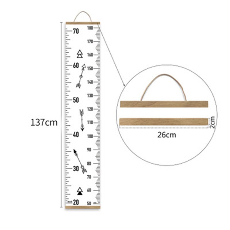 Wooden Wall Hanging Child Growth Ruler Stadiometer Removable Height Wall Stickers Baby Kids Room Nursery Growth Chart Home Decor: HR003