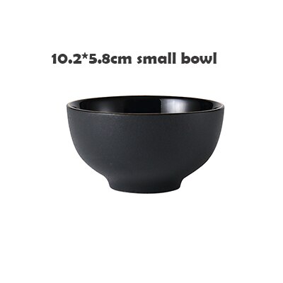 Vajilla dorada negra con borde, PARA CENA plato de cerámica, plato de arroz, ensalada, fideos, tazón para sopa, juegos de vajilla mate, herramienta de cocina: Small Bowl