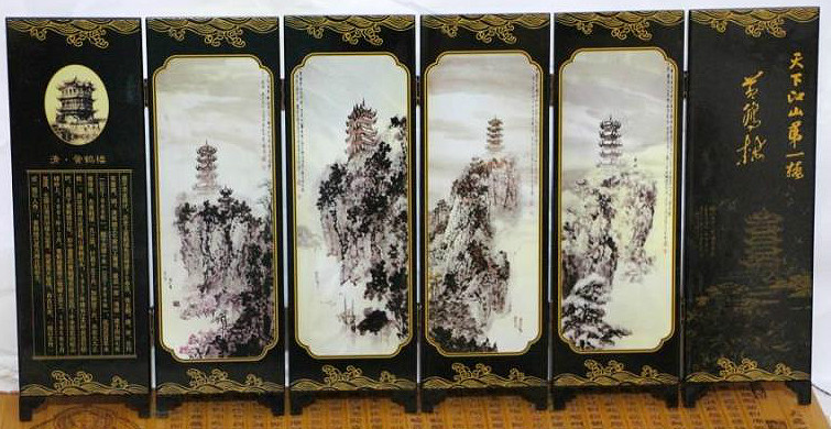 Small lacquer screen furnishing articles with Chinese characteristics crafts yellow crane tower