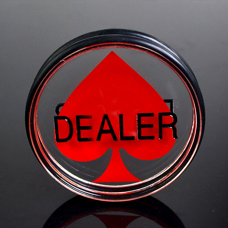 Botón acrílico para distribuidor de póker, botón Texas Hold&#39;em de 3 pulgadas, protector de cartas de póker, 2 lados, , 1 ud.: Peach Heart Dealer