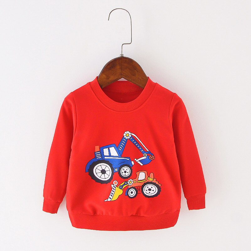 Katoenen Baby t-shirt Lange Mouw T-shirts voor Baby 'S Cartoon O-hals Top Baby Boy Eerste Verjaardag Outfit Jongen Shirt Kleding Tees