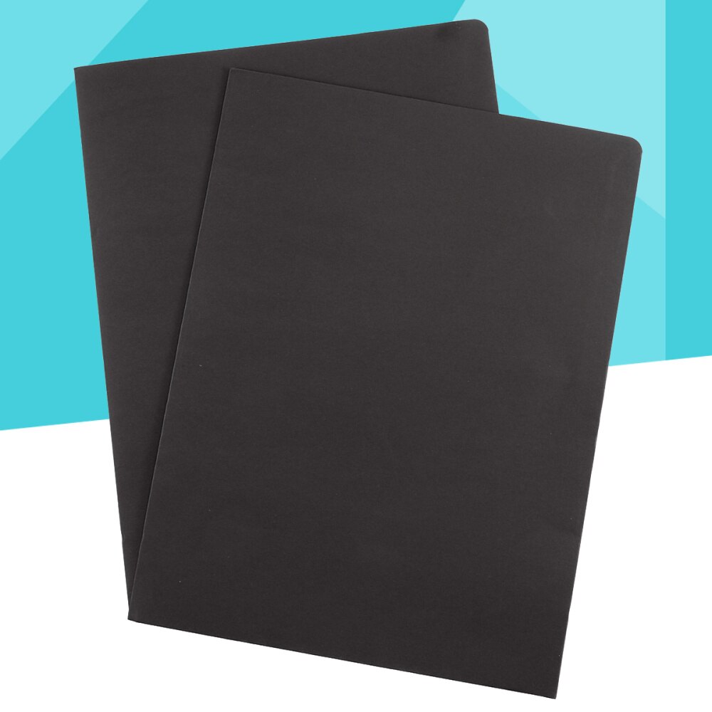 12Pcs A4 2Pockets Kraft Paper File Folder Brown Holder Document Folder Office Project File Presentation Folder (Black)
