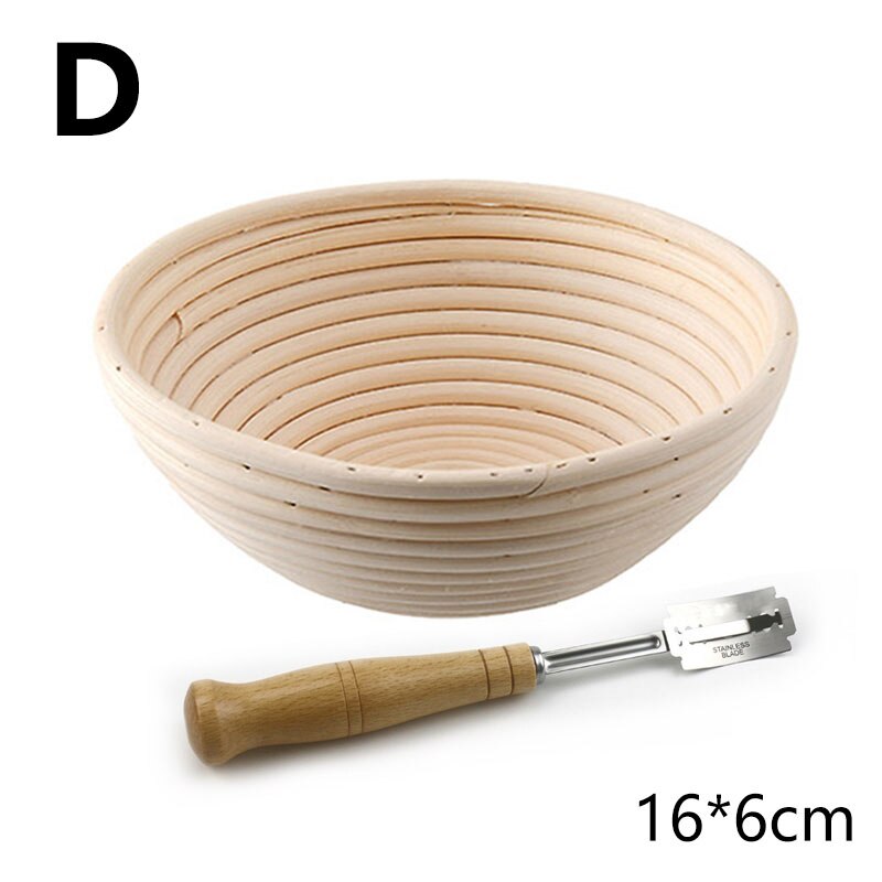 Natural Rattan Bread Proofing Basket Oval Rattan Wicker Dough Fermentation Sourdough Bread Basket With Trimming Knife: D