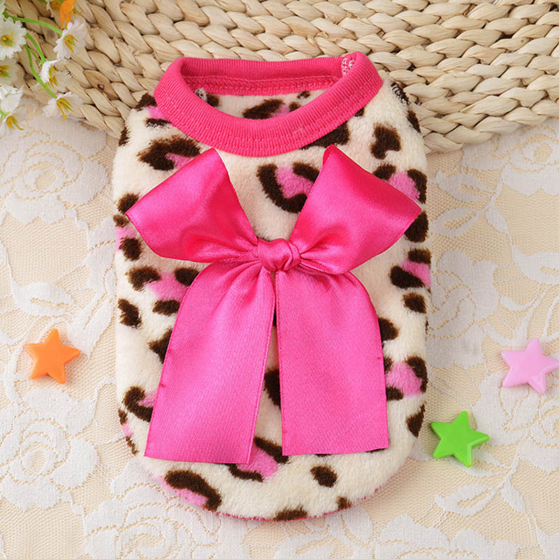 Xxxs/Xxs/Xs/S Winter Warm Pet Kleding Voor Kleine Honden Zacht Koraal Vest Puppy Jas Luipaard chihuahua Kostuum Hond Accessoires: pink leopard / Size 6XXS