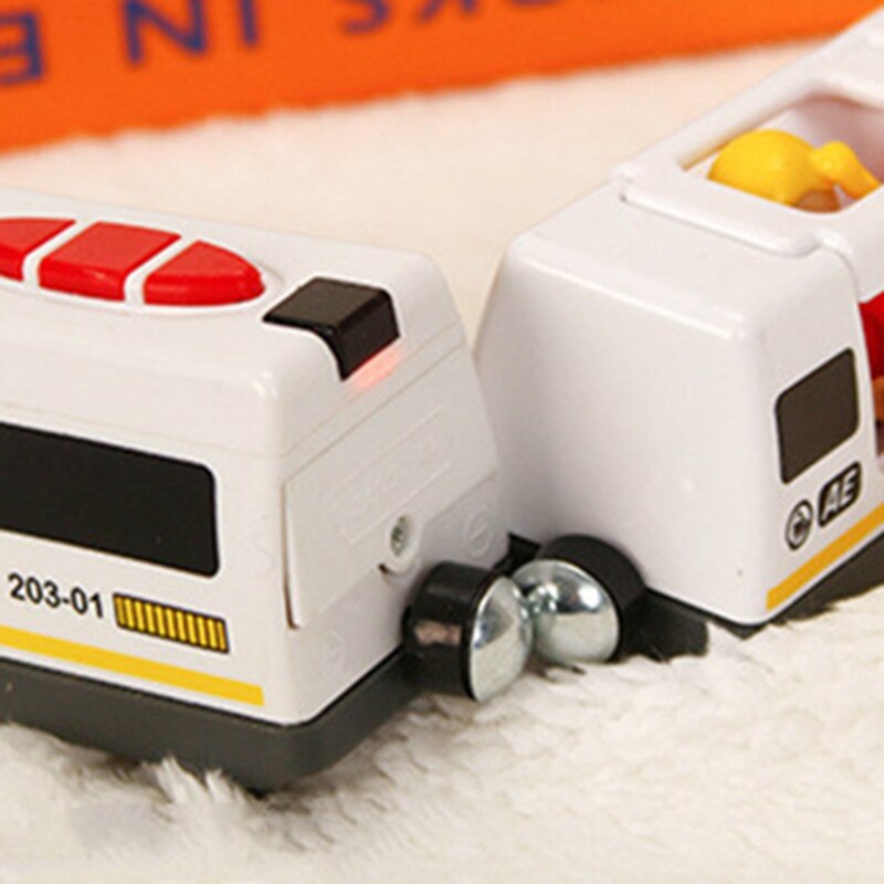 Tren Eléctrico de Control remoto Compatible con tren de juguete de pista de madera