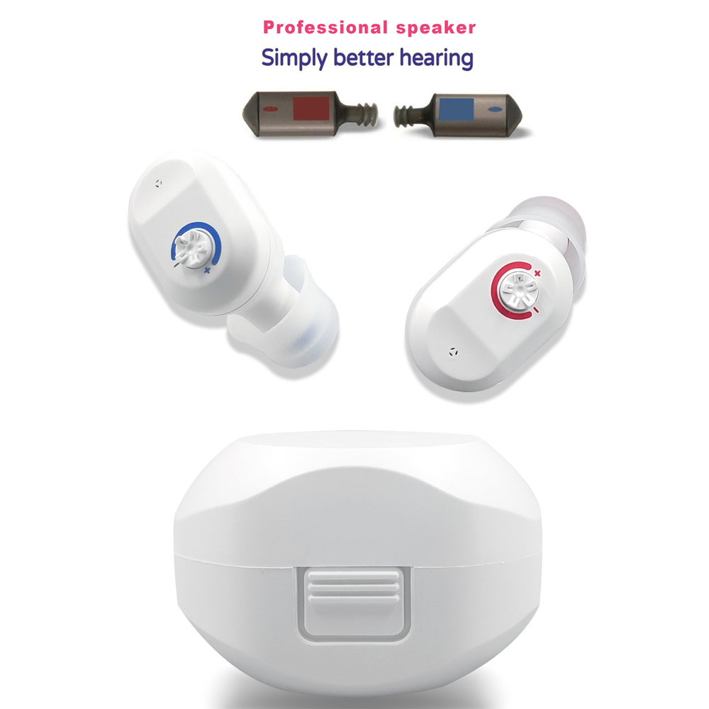 1 paar Hörgeräte USB Aufladbare ITE Klang Verstärker Unsichtbare hörverlust Für Ältere taub Einfache Besser Hören: Weiß Farbe