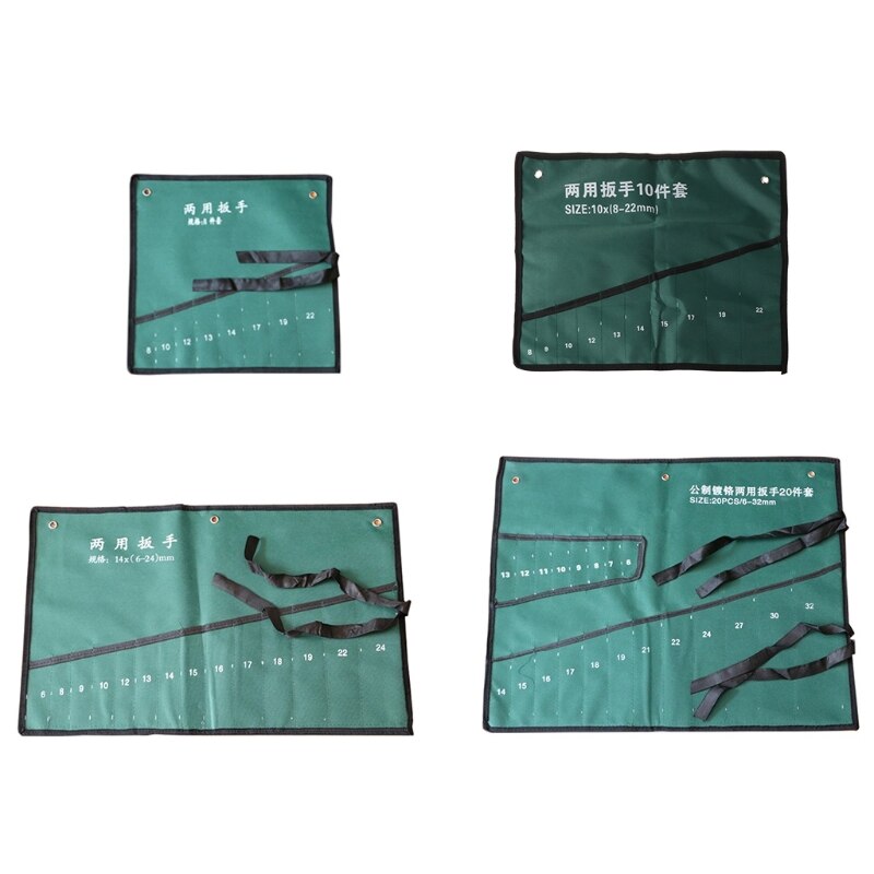 8/10/14/20 Bundled Canvas Tool Bag Pockets Roll Up Wrench Tools Storage Organizer Bag Canvas Spanner Wrench Organizer Pouch Case