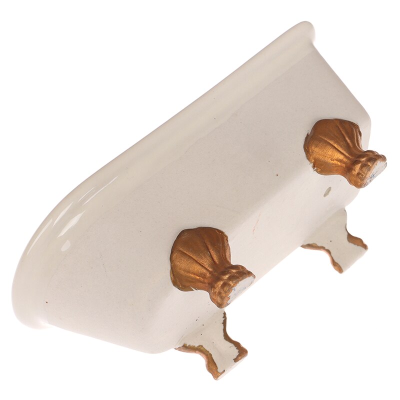 1:12 casa delle bambole di Porcellana Bianca Vasca da bagno Miniatura Mobili Da Bagno Accessorio scena di Vita Della Decorazione