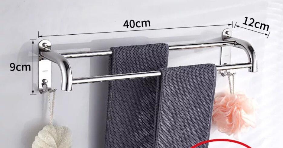 Punch-Gratis Naadloze Handdoekenrek 304 Roestvrij Staal Handdoek Rek Staaf Badkamer Haak Badkamer Plank Badkamer Handdoek Bar g8108: B2