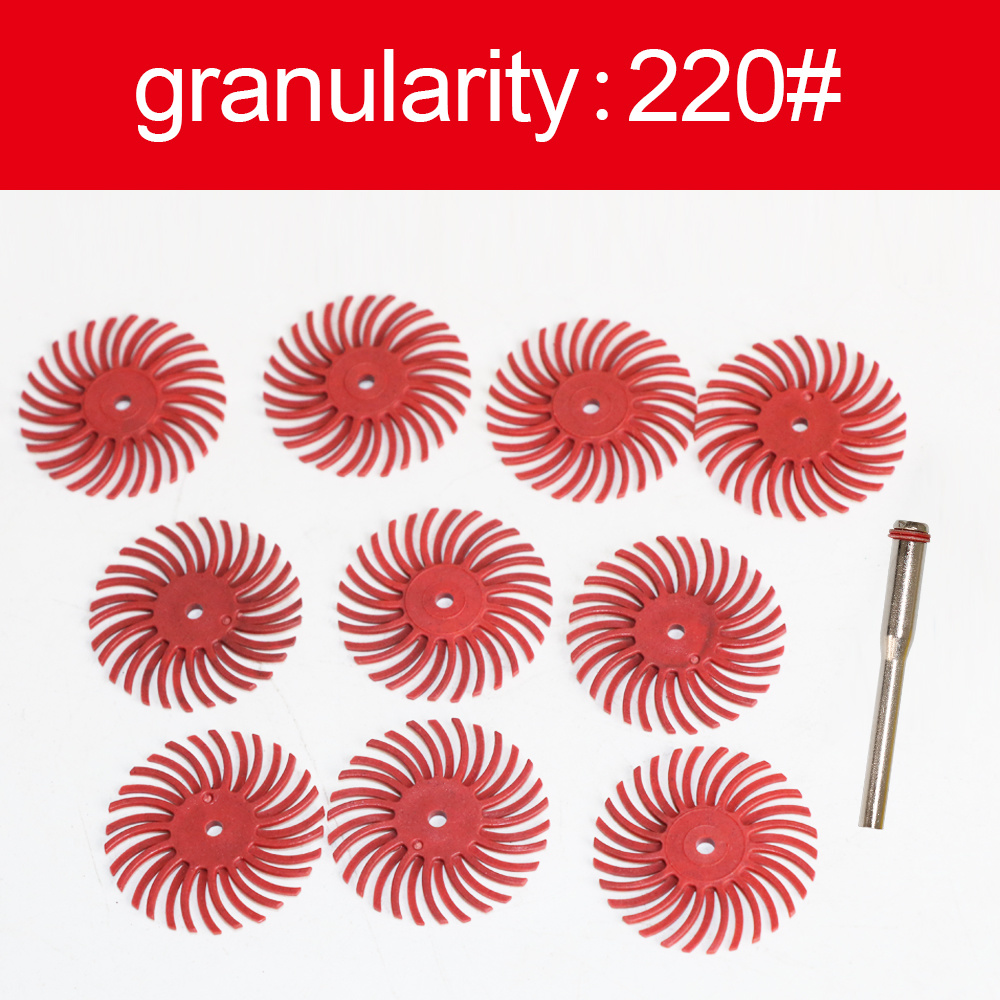 1 zoll Radial Bristle Disc Kit Schleif Pinsel 1/8 "3 2,35mm Schaft Detail Polieren Rad für Dreh Werkzeug zubehör A16: 220 10pcs / with 2.35mm Shank