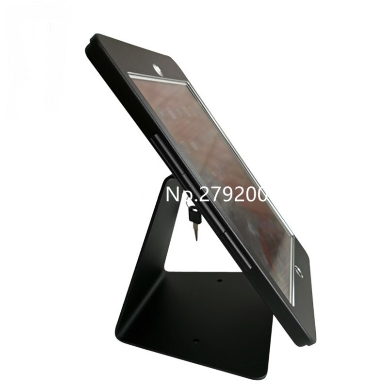 for ipad 10.2" 7th Gen desktop kiosk/ security display at hotel or bank / lock metal frame stand on table screw on countertop
