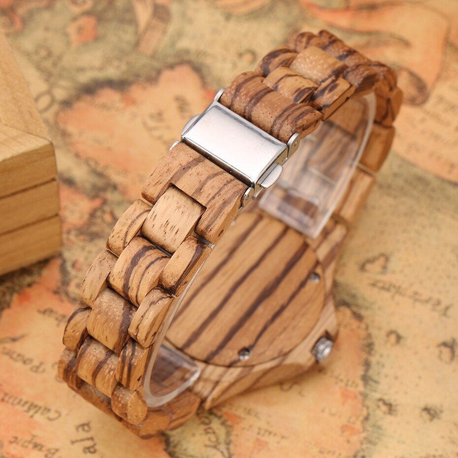 Women's Yellow Dial Analog Watch Retro Wood Watch Wooden Bracelet Ladies Quartz Hour for Girlfriend saat erkek Hours clock