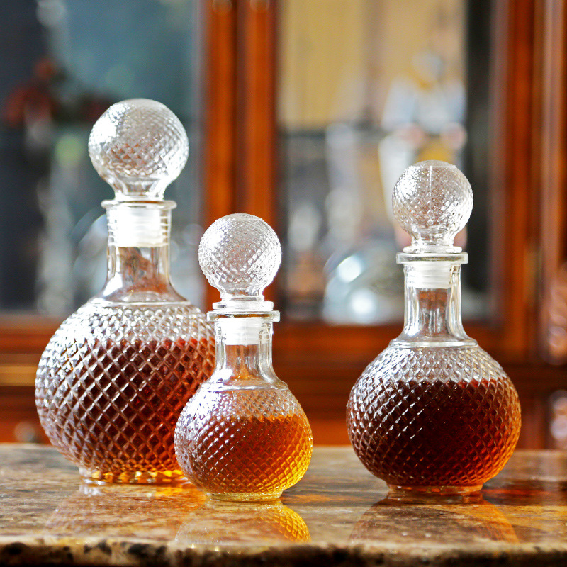 Botella de vino de vidrio de 250ml y 500ml, bola creativa, decantador de vino, artículos para beber