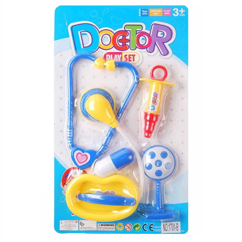 6 stk stetoskop sprøjte medicin kapsel pincet bakke kirurgisk lys foregive lege læge legetøj sæt til børn cosplay læge legetøj