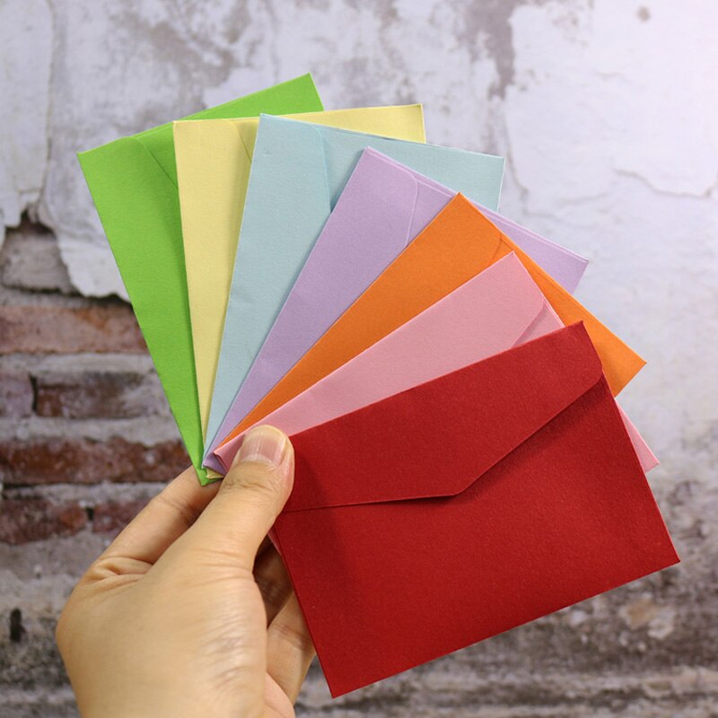 10 stuks/partij snoepkleurige mini-enveloppen, doe-het-zelf multifunctionele envelop van knutselpapier voor briefpapier, ansichtkaarten, schoolmateriaal
