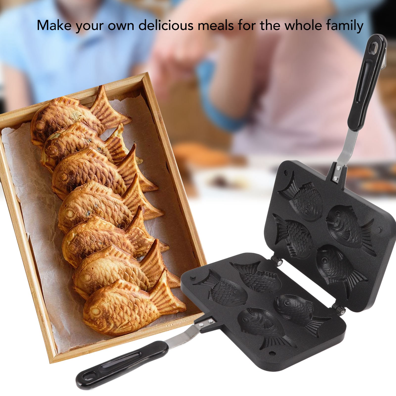 Taiyaki gotowanie Bakeware Taiyaki ryba kształt ciasto producent nie Stick Taiyaki podwójnie pieczenie patelnia wafel pieczenie forma Taiyaki ciasto producent