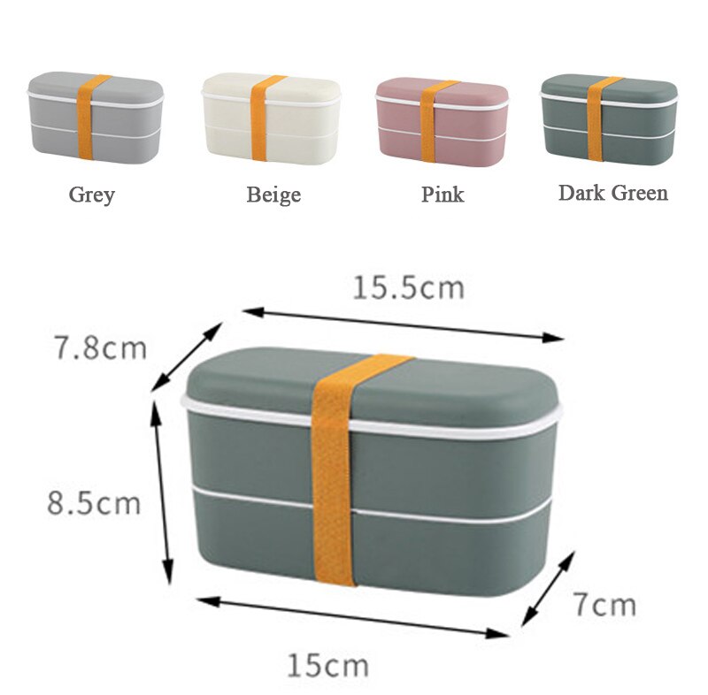 Small Japanese Style 2 Layer Bento Box Mini Food Storage Lunch Box PP Container Student Office Kid Microwave Dinnerware Lunchbox