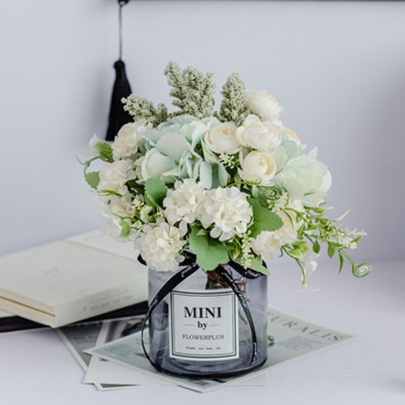 Nordic Lass Fles Charmante Rose Bloem Gerbera Daisy Voor Bruiloft Woonaccessoires Decoratie Room Decor