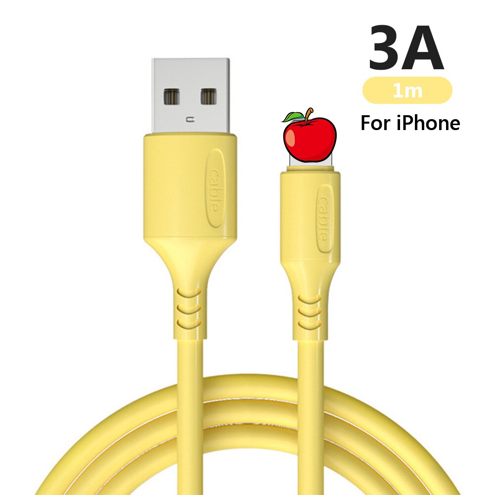 1m 3A USB Typ-C Android Mikro Flüssigkeit Silikon Schnelle Ladekabel Daten synchronisieren Für IPhone Samsung Huawei ehre Xiaomi Redmi