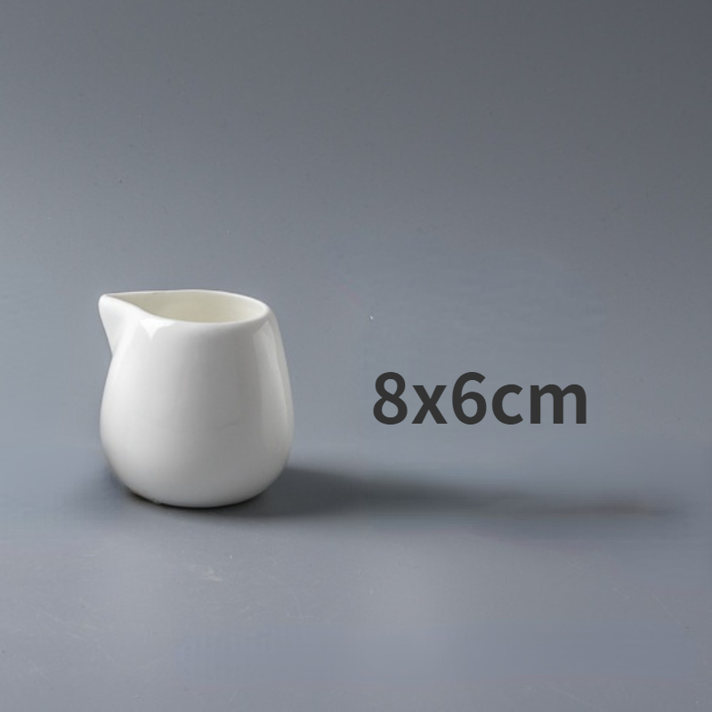 Pure White Small Milk Cup Mini Honey Milk Tank Large Restaurant Commercial Ceramic Coffee Supplies Roasted Flowers: M
