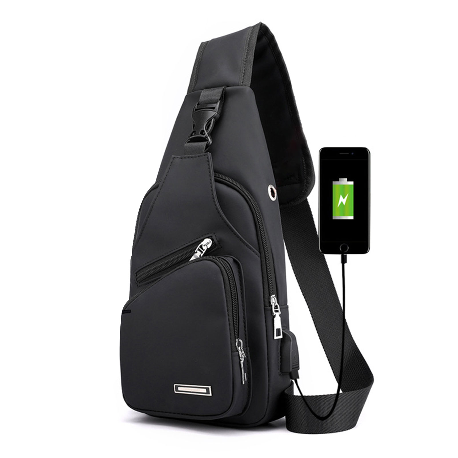 Bolso cruzado informal para hombre, bandolera de hombro a la con múltiples bolsillos, antirrobo, bandolera deportiva para el pecho, mochila para exteriores: Azul