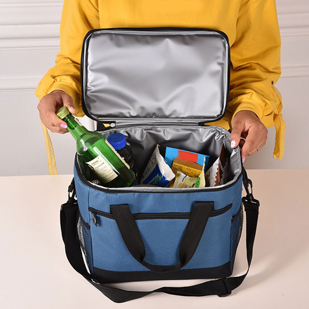 17L aislado de gran capacidad con correa Portátil Bolsa plegable para mantener el frío actividades al aire libre Picnic de almacenamiento de alimentos reutilizables de Camping