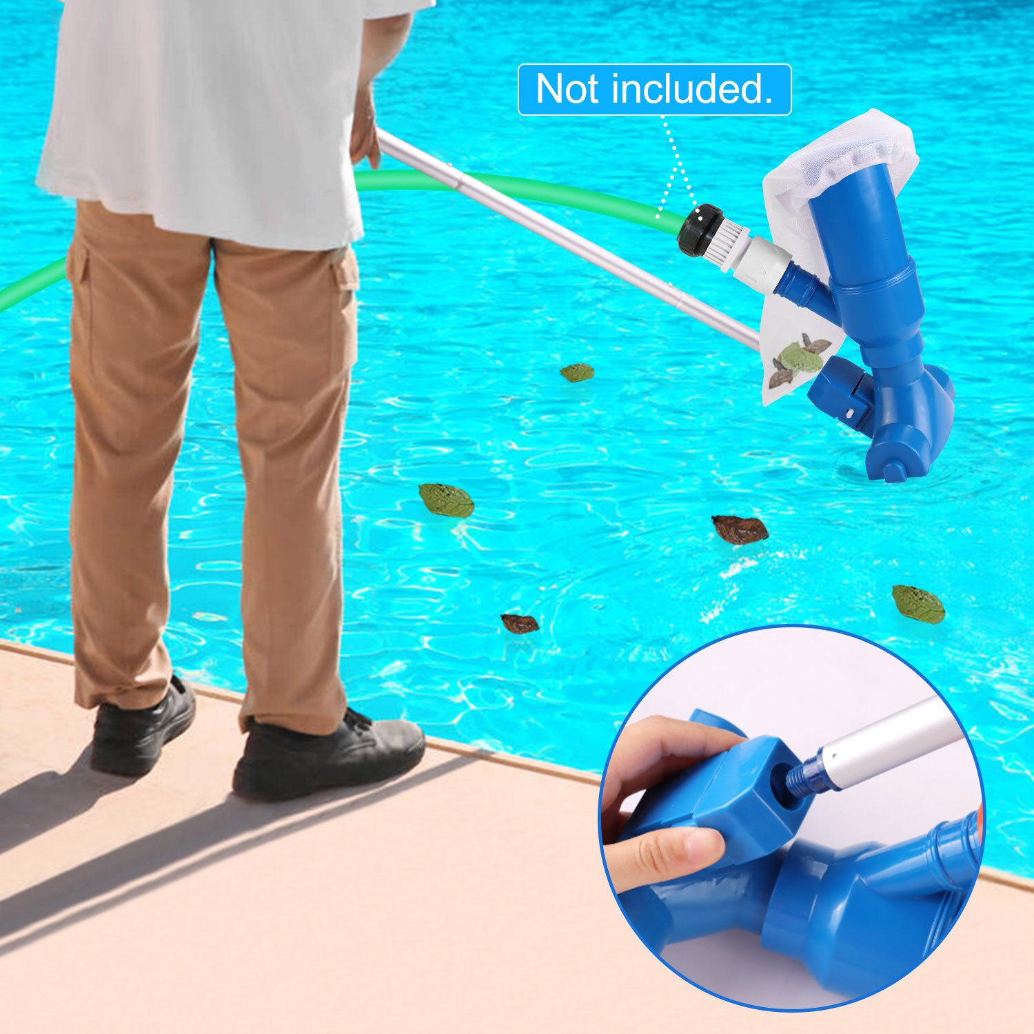 Kit de nettoyage piscine aspirateur piscine têtes de nettoyeur a Jet outils d'entretien avec filet de nettoyage pour piscine Spa bassin fontaine