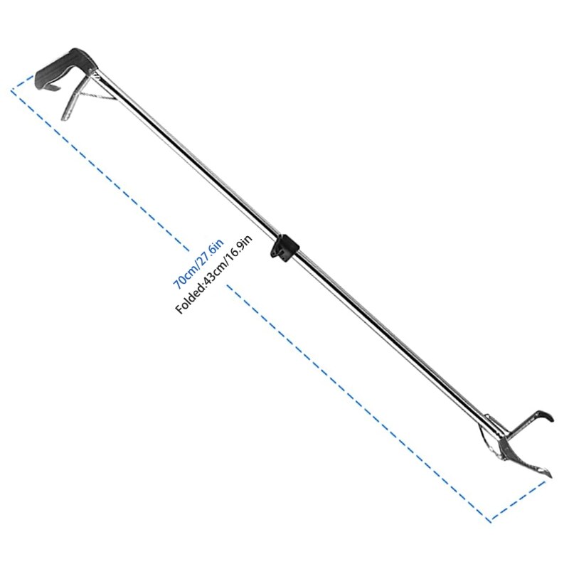 270F Heavy Duty Snake Tongs Reptile Grabber Stainless Steel Catcher Wide Jaw with Teeth Collapsible S/M/L
