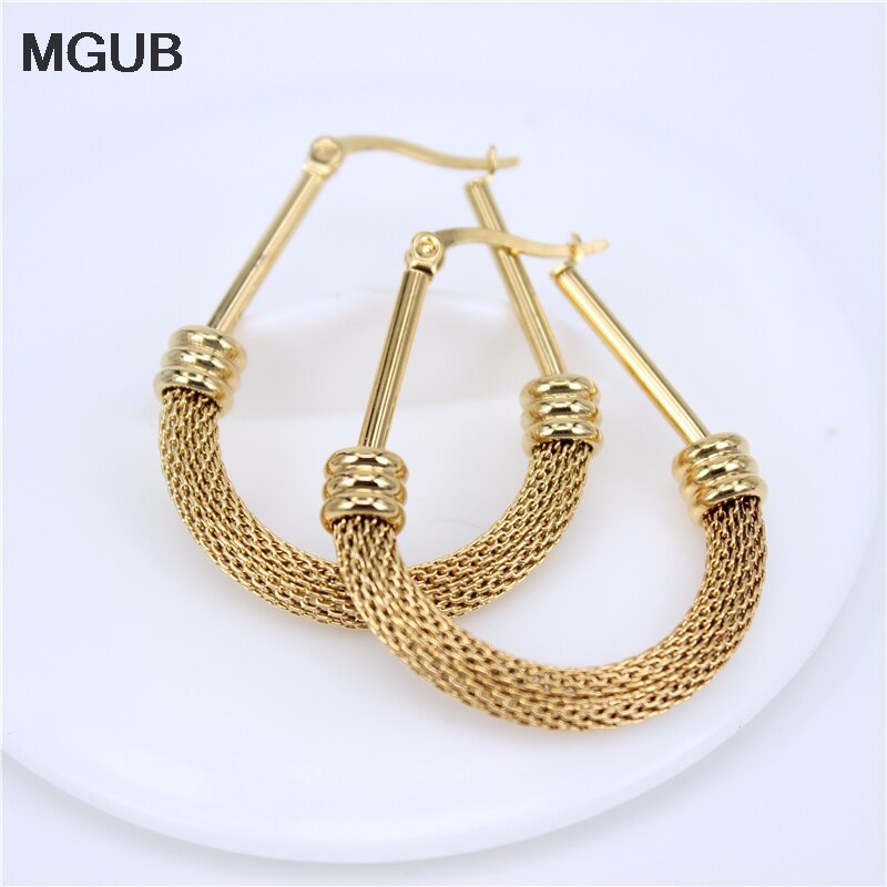 MGUB rond boucle d'oreille cerceau couleur or élément boucles d'oreilles de mariage pour les femmes LHEH13