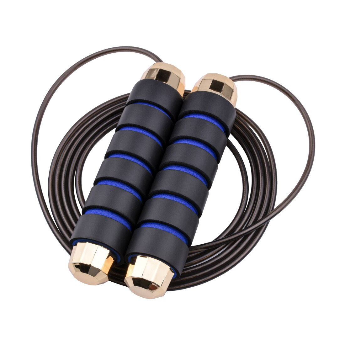 Pular corda pular corda fio de aço interno sem fio ponderado mma boxe formação adultos crianças equipamentos de treino em casa perder peso: Blue with Gold