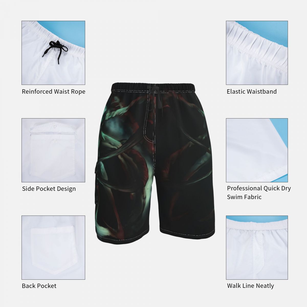 Pantalones cortos de tablero Subnautica Lost prey, Shorts de cintura elástica, cómodos, bañadores estampados de talla grande