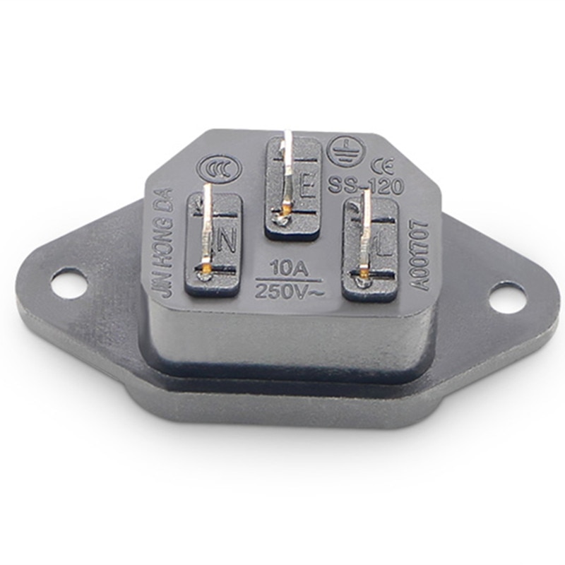 3 szt. AC 250V 10A 3P IEC320 C14 wtyk męnarty płyta gniazda zasilania złącza 3 zaciski pinowe CZYC