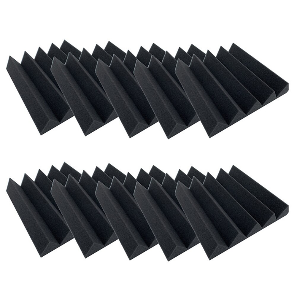 10 Pcs Wedges Sound Absorbing Studio Foam Tile Panel 25x25x5cm for Music Room