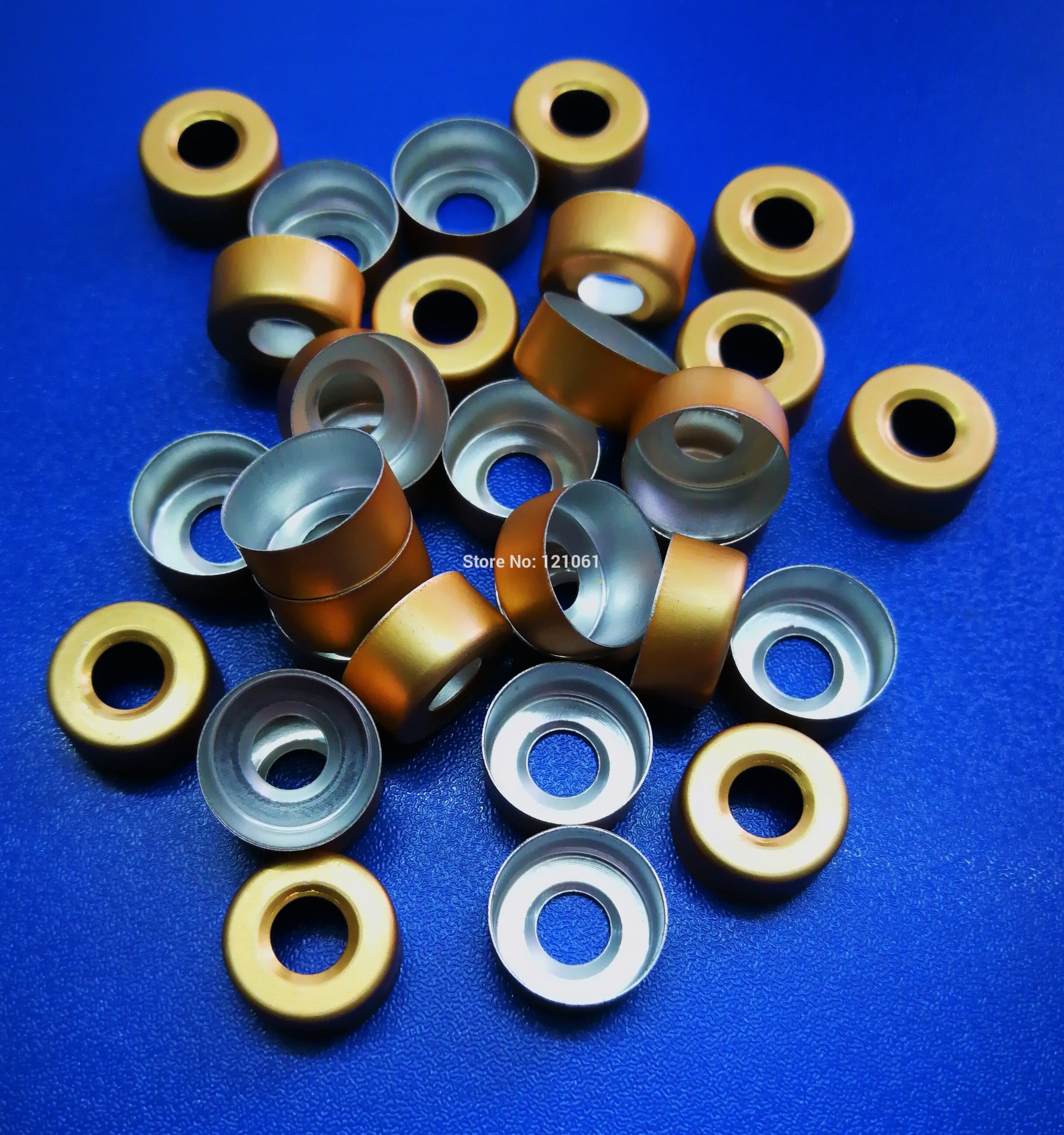 13mm aluminium doppen  ,300 stuks/partij, gekleurde farmaceutische doppen, aluminium doppen voor geplooide glazen injectieflacons