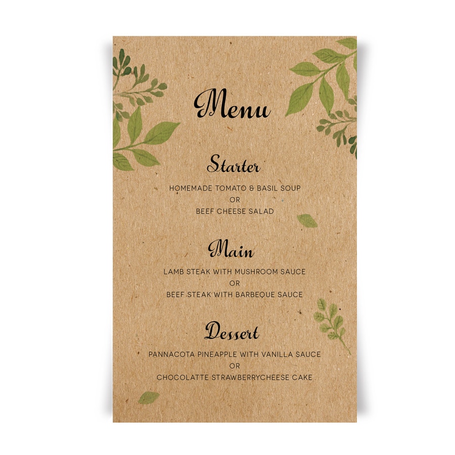 Rustic Wedding Invitations with RSVP Cards Kraft Paper Wedding Invitations Set Save the Date Menu Cards - Lot of 50