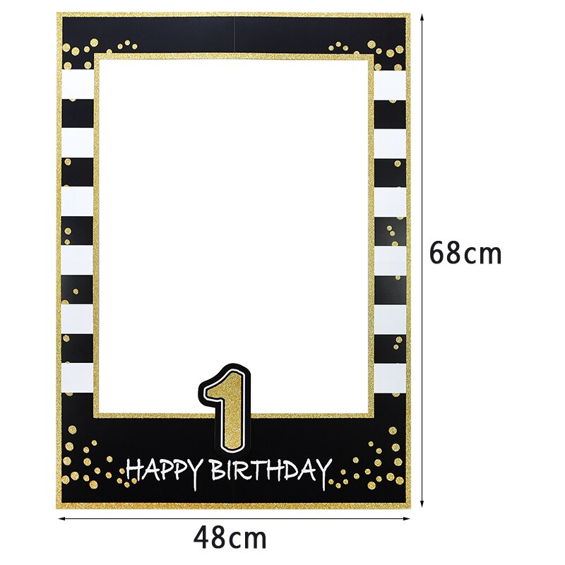 1/18/30/40/50/60th 21st Frame Photo Booth Props Happy Birthday Wedding Favors DIY Anniversary Party Decoration Photobooth 1Pcs: B01-1pcs