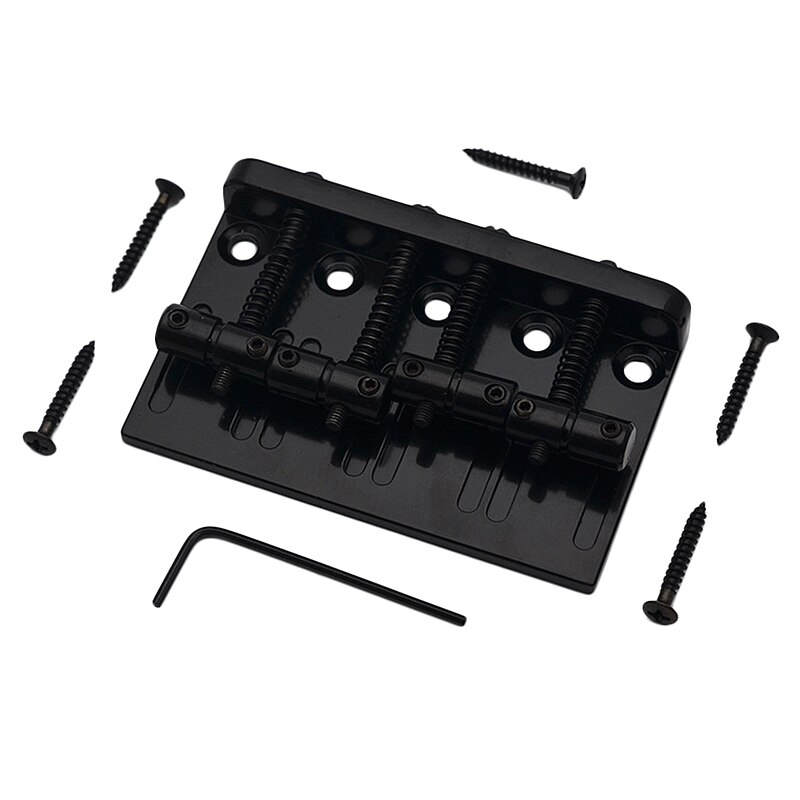 4 String Hardtail Bass Guitar Bridge for Fender Precision Jazz Bass PB JB Style Bass: Black