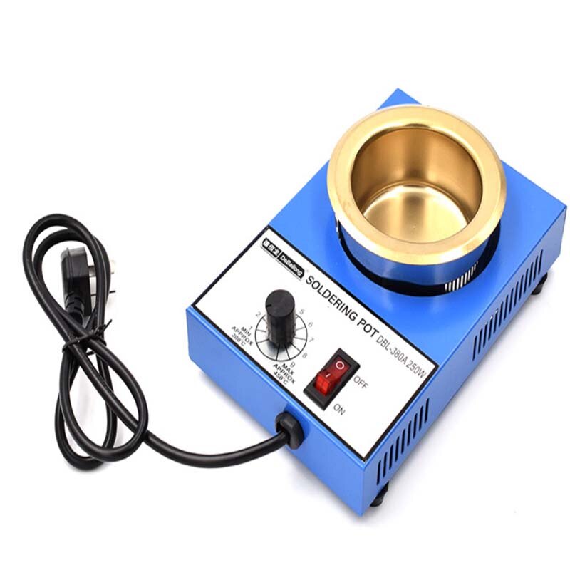 Lead free tin melting furnace debolong small tin furnace titanium alloy melting pot 80 mm wire head tin plating 250 W tin furnac