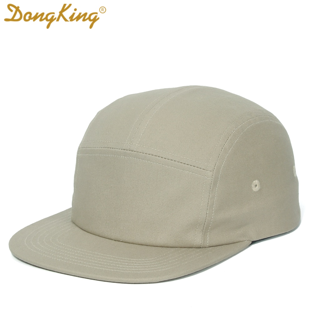 DongKing 5 Pannelli Cap Breve Tesa Del Cappello Piatto Disegno di Legge di Cotone Bianco di Campeggio Cappelli Colori Solidi Basso Corona Classico Registrabile di Trasporto trasporto libero